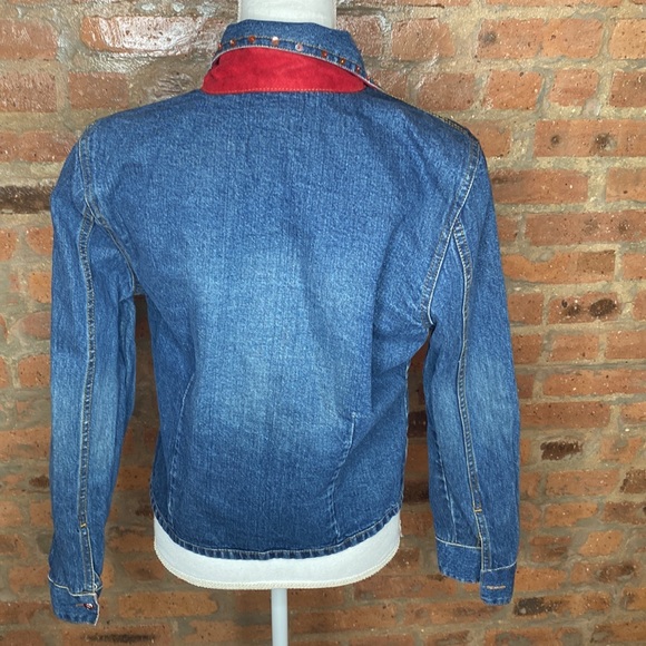 Women’s unique blue denim jacket for women size medium vintage bling - Picture 6 of 12